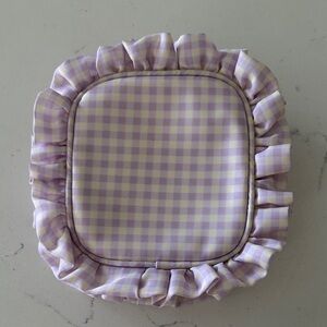 Stoney Clover Lane Ruffle Purple Gingham Mini Pouch